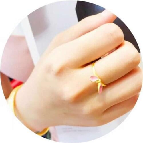 1pcs Hot sale 24K Yellow Gold Ring Women Bunny Ring Can adjustable Size 3g