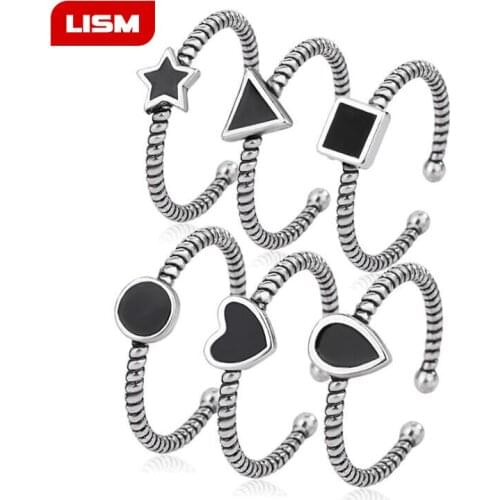 Hot sales Enamel Craft Antique Finishing Geometry Ring for Women& Men Jewelry