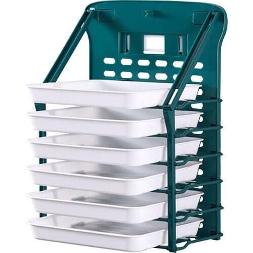 Kitchen Wall Mounted Storage Shelf Rack Foldable Punch-free Storage Drawer Rack For Dishes Space Save Fruits Vegetable active