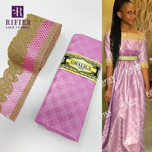 5+5 Yards Rhinestones Ribbon Lace 2021 Bazin Riche Fabric Fahion Women Sewing Festival Birthday Dress Embroidered Lace Fabric