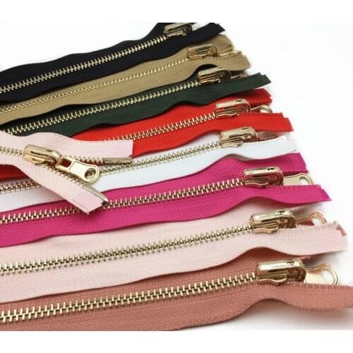 2pieces #5 metal copper zipper two sides zip double sliders heads for cloth down jacket skirt 80cm 100cm 120cm red black white