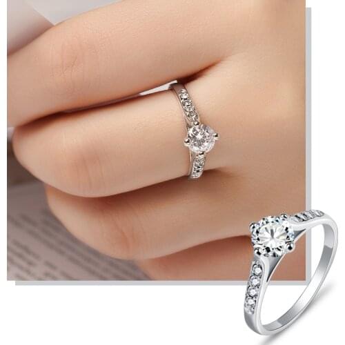 MISANANRYNE Wedding Crystal Rings Engagement Gold Color Cubic Zircon Ring Fashion Luxury Brand Bijoux For Women Jewelry