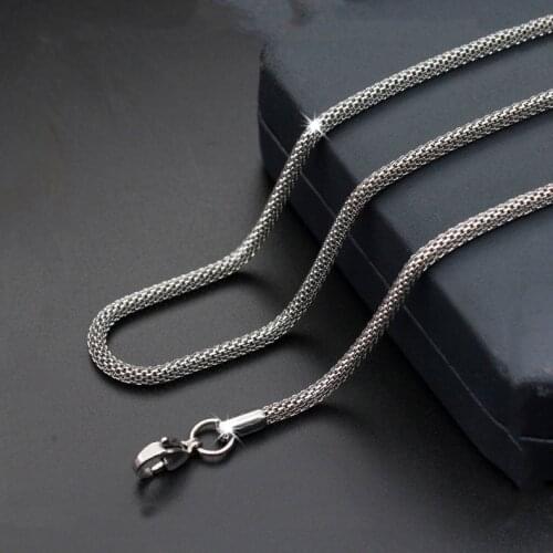 Fashion simple new titanium steel necklace round mesh chain stainless steel necklace female jewelry hot sale