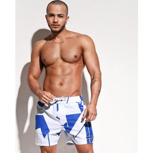 New white beach board shorts 2021 men sexy swimwear gym sports shorts swimming pool party bikini shorts men swim trunks swimsuit