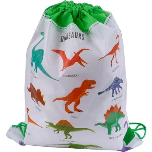 34cm*27cm Dinosaur Gift Bag Backpack Kids Travel School Drawstring Bags Festive Party Supplies Shopping Non-woven Fabrics Bag