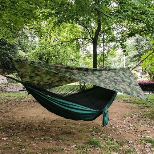 Portable Outdoor Camping Hammock with Mosquito Net Waterproof Awning Hanging Tent Hanging Sleeping Bed Swing Hammock 1-2 Person