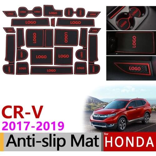 Anti-Slip Rubber Gate Slot Cup Mat for Honda CRV 2017 2018 2019 CR-V 2017-2018 CR V 5th Gen V Accessories Stickers Car Styling