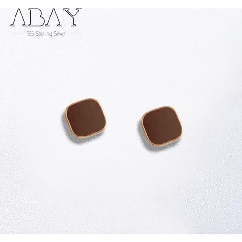 925Silver Needle Earrings Morandi Color Drop Glaze Geometric Earrings Trendy Style French Earrings Gentle Style Adds Temperament