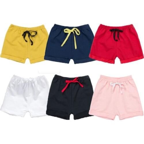 2021 Hot Sale Infant Toddler Girls Boys Shorts Summer Cotton Kids Beach Shorts Baby Pants Solid Color Casual Sytle