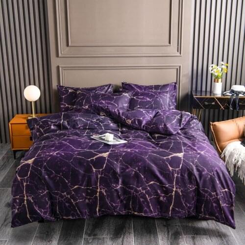 Modern simple quilt cover marble print quilt cover three sets