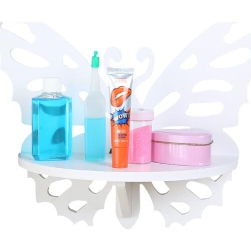 White Butterfly Household Decor Cosmetic Storage Racks Wall Hang Book And Magazine Storage Racks Flower Plant Dispaly Racks