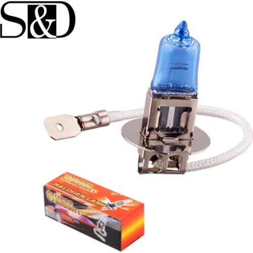 H3 55W 12V Super Bright White Fog Lights Halogen Bulbs High Power Car Headlight Lamp Car Driving parking drl auto 6000K