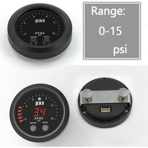 Universal Electronic Fuel Pressure Gauge With 1/8 Npt Sensor Fuel Pressure Red Display Digital 0-15 PSI Ultra-Thin Gauge FPM-CB