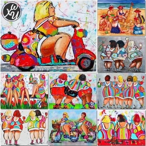 WEIWEI Diamond Mosaic Art Fat Lady Full Diamond Painting 5D Square/round Drill Embroidery Rhinestone Cross Stitch for Decor Gift