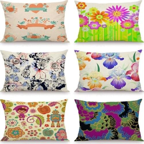 XUNYU 30X50cm/40x60cm Cushion Cover Cartoon Flower Pillow Cases Decorative Throw Pillow Cover for Sofa Bedroom JX028