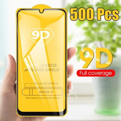 500pcs 9D Tempered Glass Full Glue Coverage For OPPO A54 A55 A74 A94 A95 F19 Pro Plus Realme Narzo 30 30A Film Screen Protector