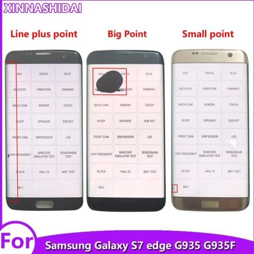 LCD For SAMSUNG Galaxy S7 edge G935 G935F G935FD SM-G935FD Display Touch Screen Digitizer Assembly Replacement With Black dots