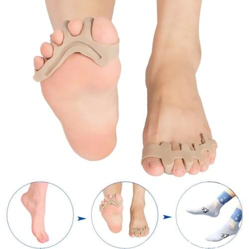 1Pair Silicone Toe Separators Corrector Straightener Spreader Foot Care Tool Massager Corrctor