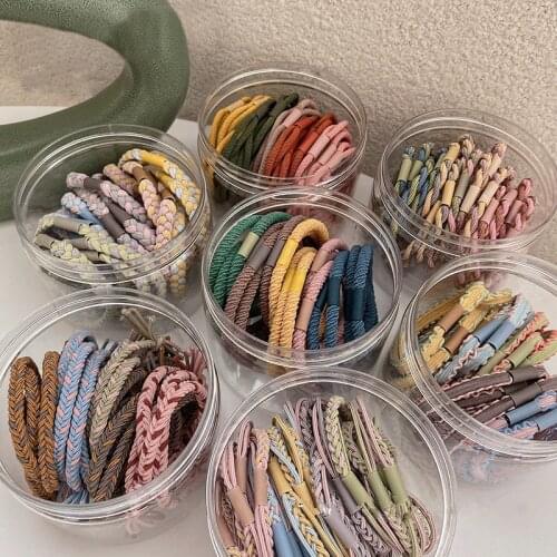 20PCS/Canned Hair Band High Elastic Rubber Bands Womens Hair Ring Headdress Simple Hair Ties Girls Scrunchies Hair Accessories