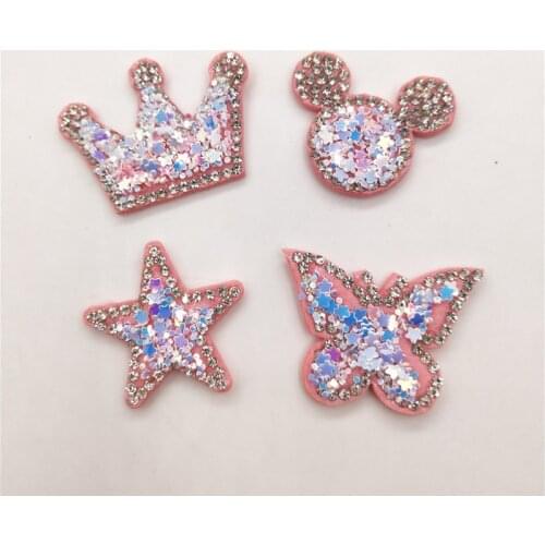 24pcs/lot Mix style Star sequin Padded Appliques for DIY Accessories Craft Handmade Decoration