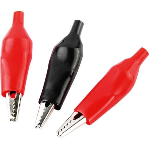 40pcs Insulation Boot Metal Alligator Clip Electric Test 27mm 35mm 44mm Lead colorful small crocodile clip Clamp Black Red