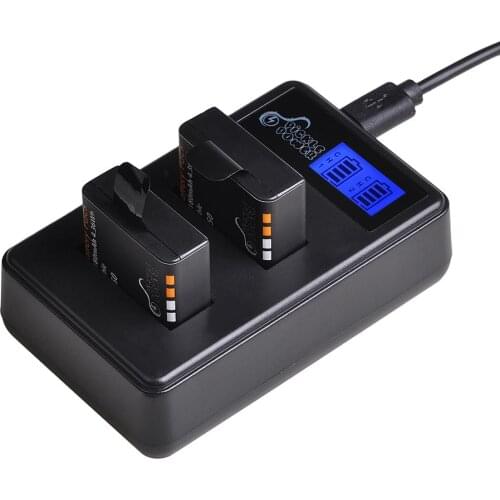 PG1050 Battery + LCD Dual USB Charger for SJCAM SJ4000 SJ5000 EKEN M10 4K H8 H9 GIT-LB101 GIT PG900