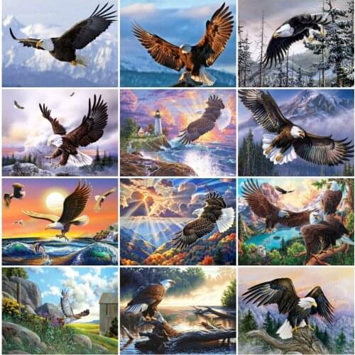 Jewel Cross Stitch Eagle Diamond Painting Animal Bird Mosaic Paint Diy Handmade Full Drills Wall Art Modern Home Room Decor