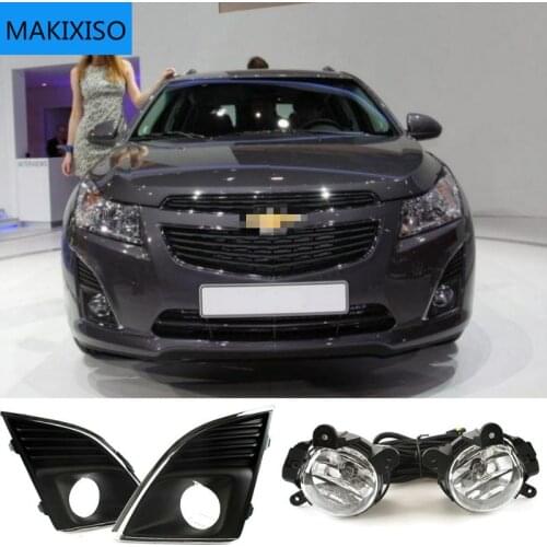 12V Car Fog Lamp Assembly for Chevrolet Cruze 2013-2015 with Fog Light Covers and Wire Relay Switch Button