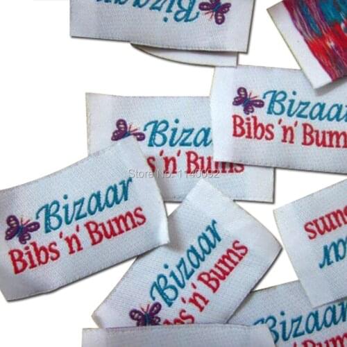 Free shipping custom clothing woven labels/garment t-shirt collar labels/main label/embroidered tags/brand/logo 1000 pcs a lot