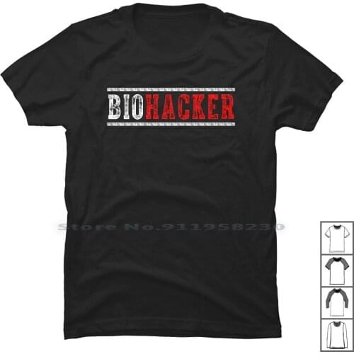 Biohacker Vintage T Shirt 100% Cotton Biology Search Hacker Tage Hack Tag Bio Age St Oh
