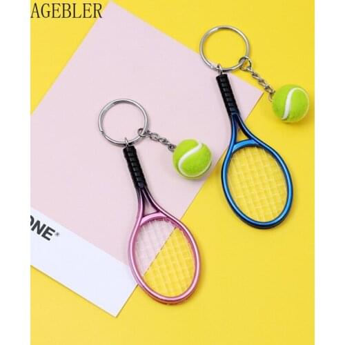 Tennis Racket Keyring Metal Pendant Small Mini Tennis Match Souvenir Gift Small Gift Creative Sport Key Chain