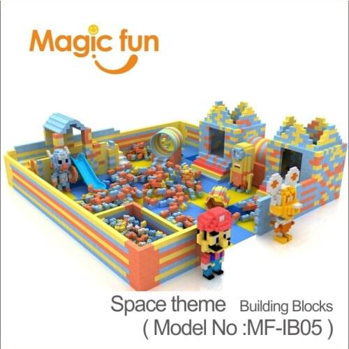 MAGIC FUN indoor playground children large climbing facility for direct factory kids indoor playground toys with building blocks