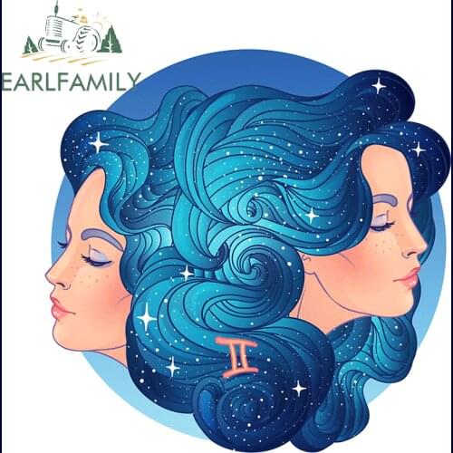 EARLFAMILY 13cm x 13cm For GEMINI Vinyl Material Car Stickers Anime Decal Car Door Protector Personality Occlusion Scratch