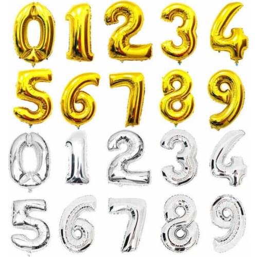 30 inch Foil Balloon Large Digit Helium Balloon Inflatable Wedding Birthday Decoration Party Supplies Babyshower Air Balloons