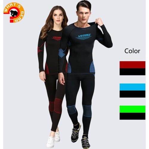Functional Bamboo charcoal Fabric Seamless Cycling Underwear Winter Keep Warm Ski/Run Sport Thermal Underwear Suit For Men/Women
