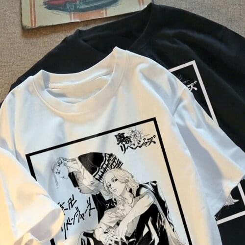 Sano Manjiro Cartoon Tops Fun Cool Japanese Anime Tokyo Revengers T-Shirt Harajuku Summer Ryuguji Ken Print Loose Unisex Tees