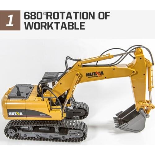 HUINA 1550 1/14 RC Truck RC Excavator 2.4G Remote Control Car Caterpillar Tractor Model Engineering Car 15 Channel Toys Gifts
