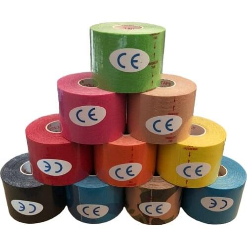 Kinesiology Tape Muscle Bandage 15 Colour Sports Cotton Elastic Adhesive Strain Injury High Speed Tape Knee Muscle Pain Relief