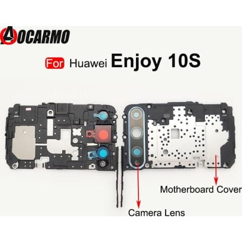Aocarmo Motherboard Cover For Huawei Enjoy 10S Back Camera Frame Case on Circuit Board Lens Protection Cover Repair Parts