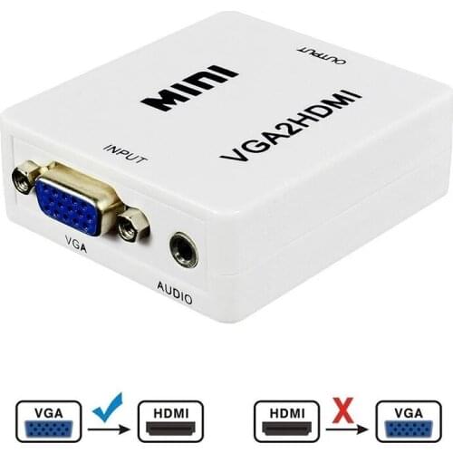 Mini VGA to HDMI Converter With Audio VGA2HDMI 1080P Adapter Connector For Projector PC Laptop to HDTV with usb cable