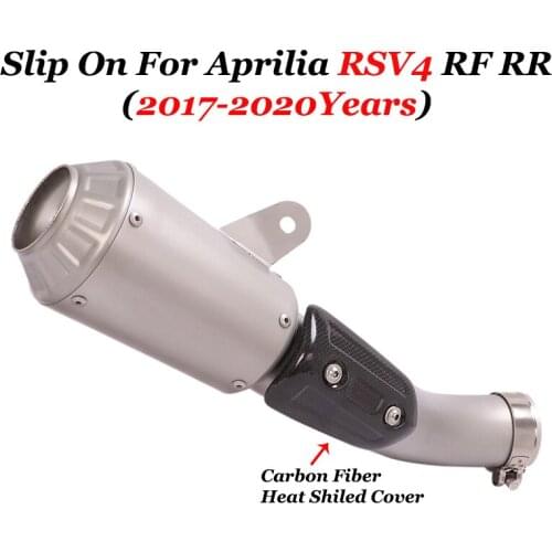 Slip On For Aprilia RSV4 RF RR 2020 Motorcycle GP Exhaust Escape Moto Modified Muffler Middle Link Pipe Carbon Heat Shiled Cover