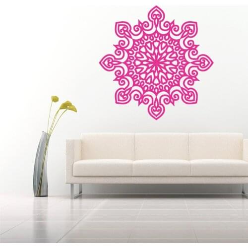 Art Special Patterned Mandala Flower Wall Decal Home Livingroom Unique Decor Vinyl Wall Sticker Waterproof Religious Mural W-407