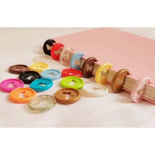 100PCS 26MM butterfly hole plastic loose-leaf binding buckle mushroom hole foldable disc buckle binding ring