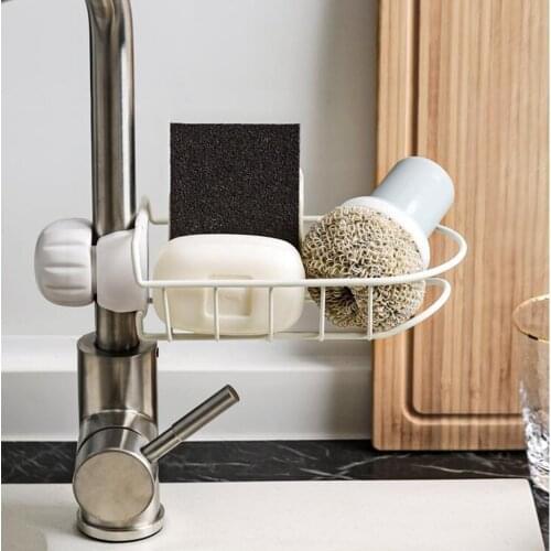 Basedidea Kitchen Sink Storage Rack Sponge Soap Brush Slicer Hanging Organizer Rack Iron Draining Holder