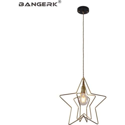 Loft Decor Pentagram Luminaire Edison LED Pendant Light Iron Vintage Hanging Lamp Pendant Lighting Home Nordic Design Fixtures