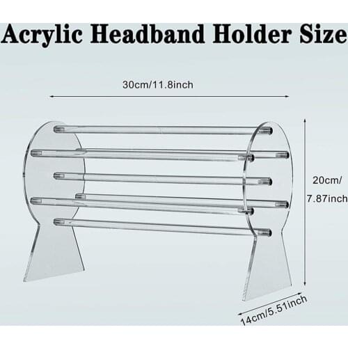 Acrylic Clear Headband Holder Organizer Hair Accessory Jewelry Organizer For Chains Bracelets Necklaces Storage Shelf JU0277