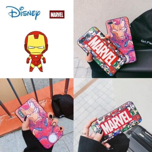 Disney Marvel Avengers Silicone Phone Case Iron Man Anime Shockproof for Iphone 7 8Plus X Xr Xs Max 11 12 Promax 12 Mini