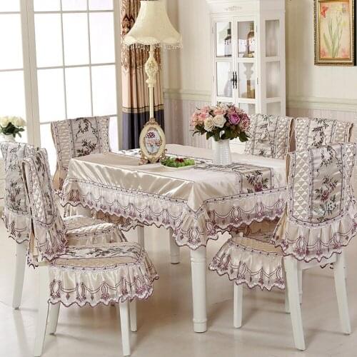 High Quality Tablecloths with Chair Covers Mats Embroidered Tablecloth For Table Wedding Home Coffee Table Cloth Cover