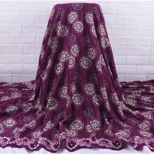 Zhenguiru High Quality African Lace Fabric Embroidery Swiss Cotton Voile Fabric Bright Diamond Nigerian Fabric For Wedding A2052