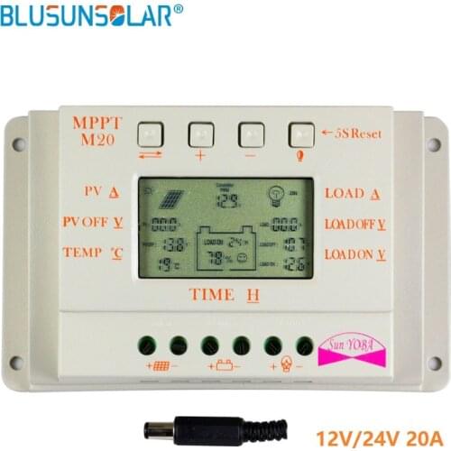 LCD Screen Display Overload Protection10A 20A 30A Intelligent MTTP Solar Charger Regulator Controller with USB Output Port